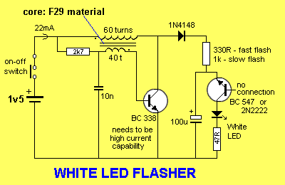 Simple 12 volt LED Flasher Circuit 